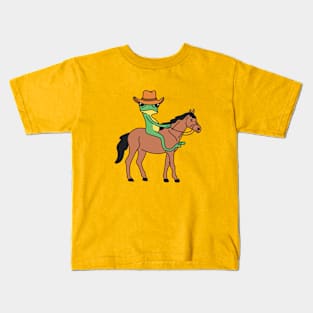 Cowboy Frog Kids T-Shirt